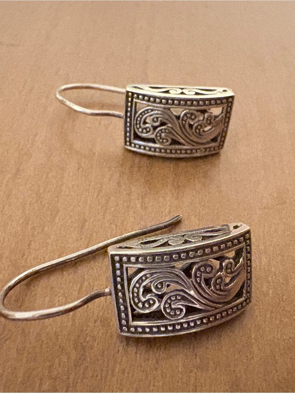 Silpada "Paisley Filigree" Rectangular Scroll Earrings .925 Sterling Silver W176